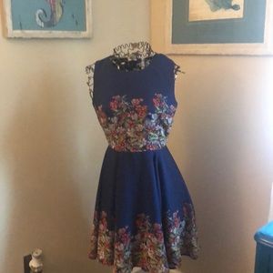 Navy/floral dress